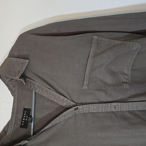 Tinsel Olive Green Button Down Shirt with Single Pocket Size Large - Picture 3 of 7